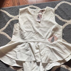 NWTs Forever 21 Elegant White Peplum Top